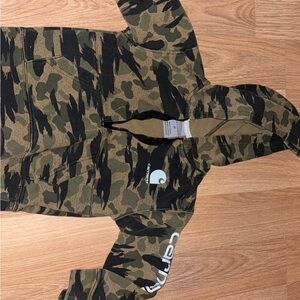 Carhartt Green and Black Camouflage Hoodie